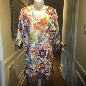 Jackpot - Lady floral pattern dress w/shimmer, M